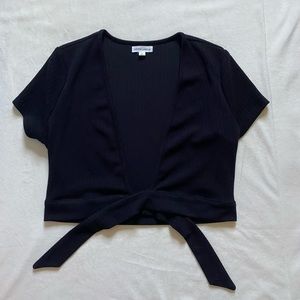 Cropped Wrap Tie Top